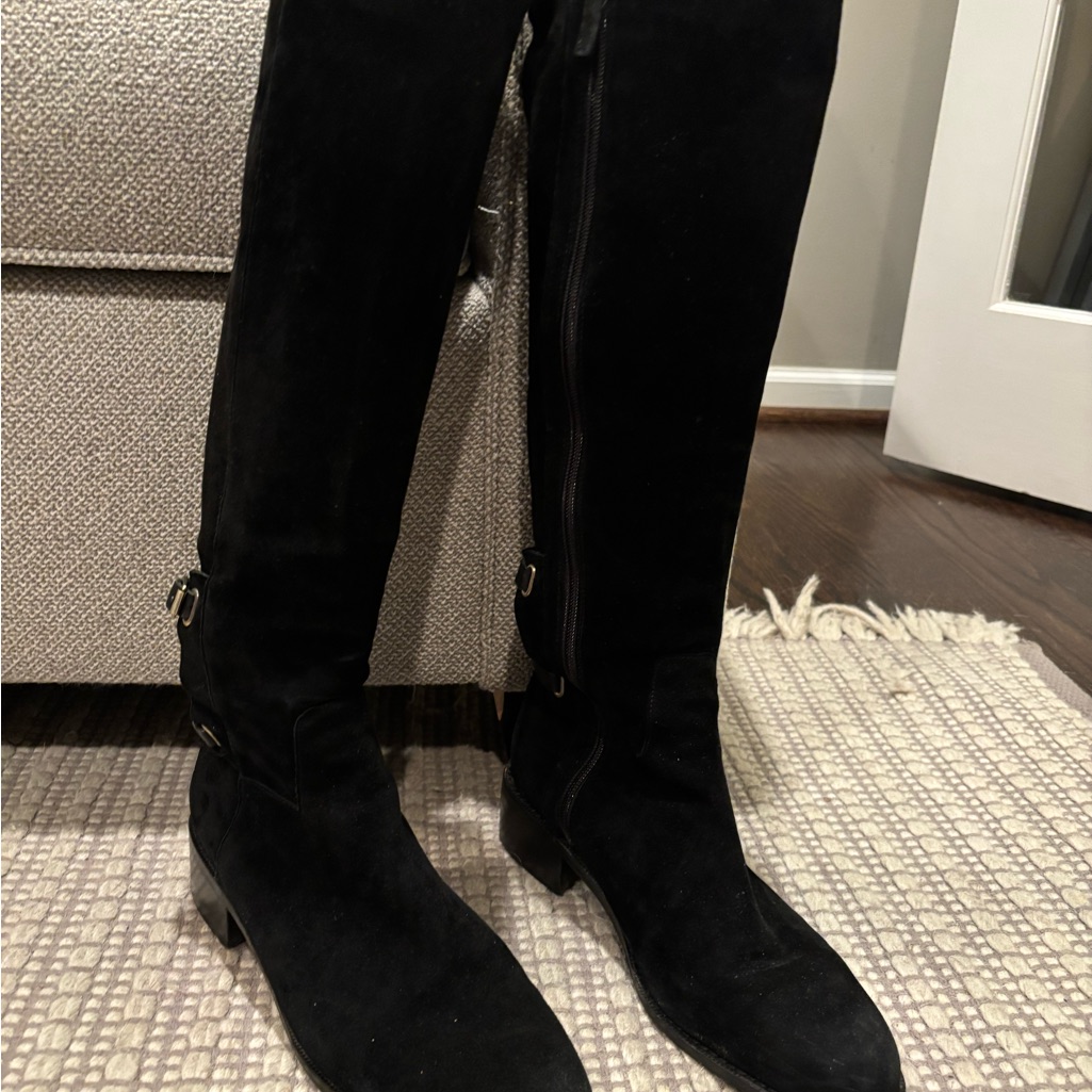 Delman Black Knee High Boots
